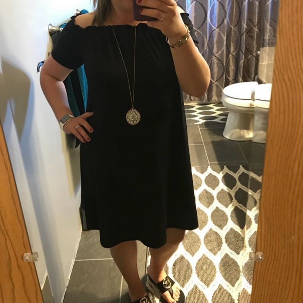 Black off the shoulder dress